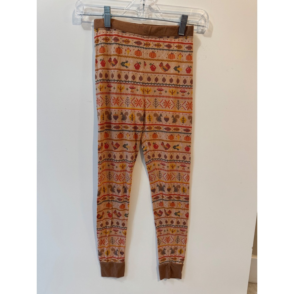 Little Sleepies Fall Fair Isle Bamboo Pajama Pants Kids 9/10 Turkey Thanksgiving